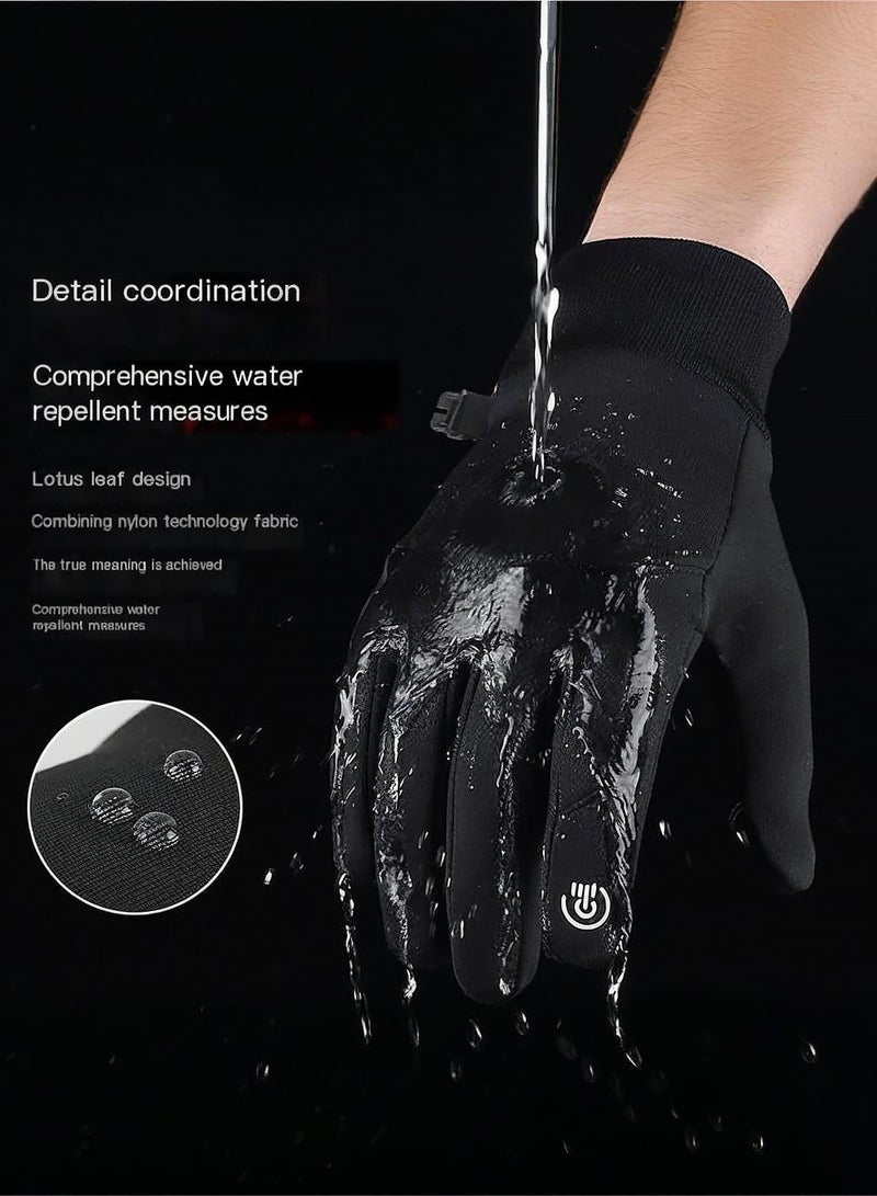 Generic Fall And Winter Outdoor Padded Warm Gloves Men And Women Universal Windproof Cold Touch Screen Ski Riding Sports Gloves - Image 3