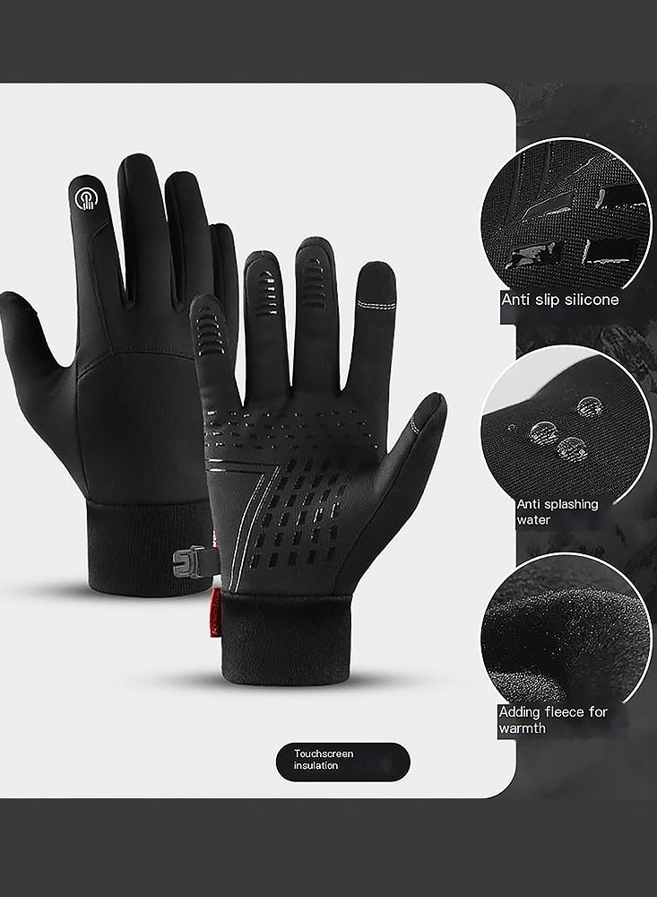 Generic Fall And Winter Outdoor Padded Warm Gloves Men And Women Universal Windproof Cold Touch Screen Ski Riding Sports Gloves - Image 4