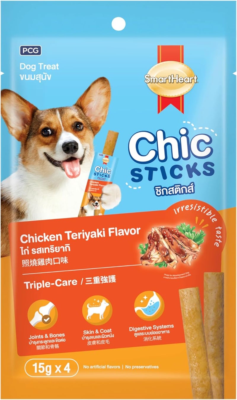 علاج الكلاب بنكهة دجاج تيرياكي من سمارت هارت شيك ستكس