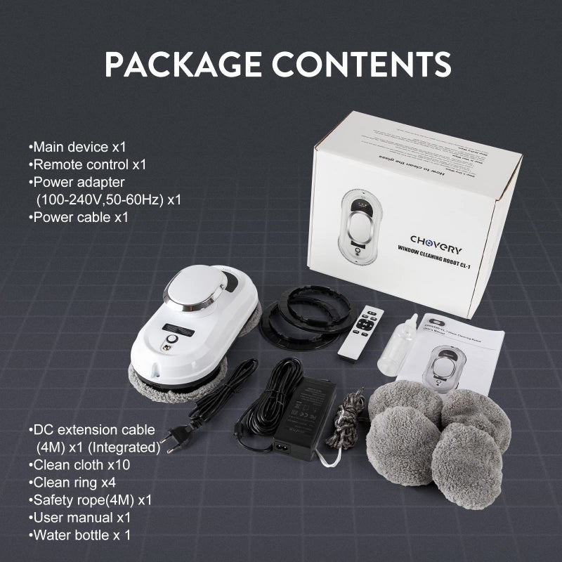 CHOVERY Window Cleaner Robot,Smart Glass Cleaning Robotic with 5600Pa Strong Suction,Remote Control Window Cleaning Robot for Windows/Tiles/Class Door - Image 2