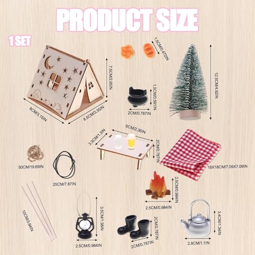 BdelrinQue Doll House Furniture, Miniature Christmas Dollhouse Outdoor Scene Set, Includes Tent for Doll House Accessories and Furniture, Ideal Gift for Most Age - Image 2