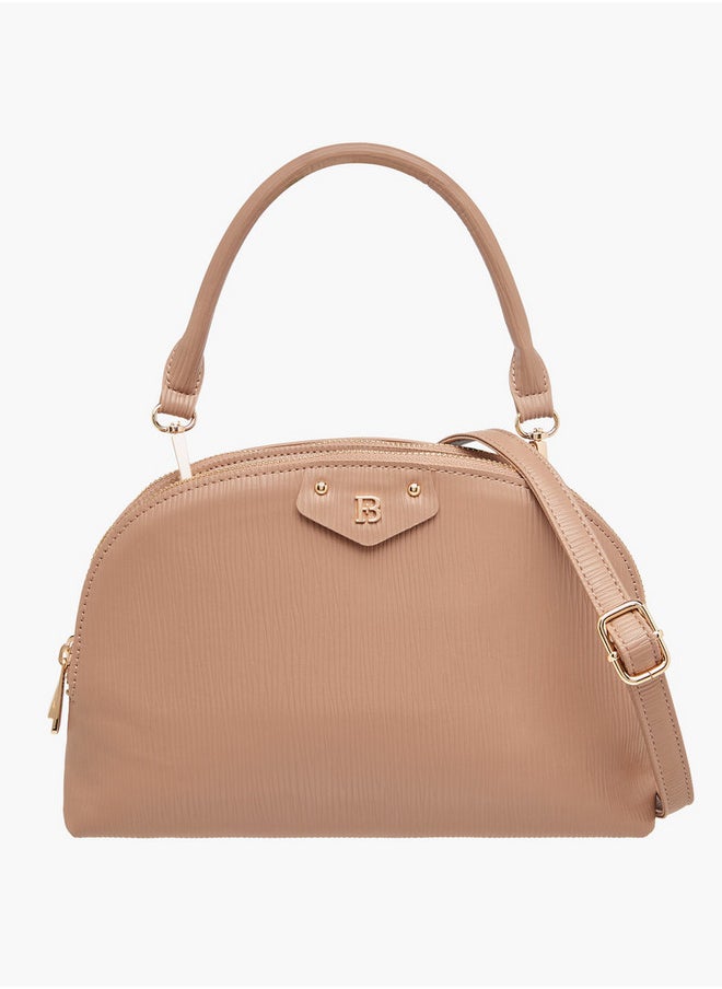 Flora Bella By Shoexpress Textured Dome Bag with Detachable Strap and Zip Closure  - Image 1