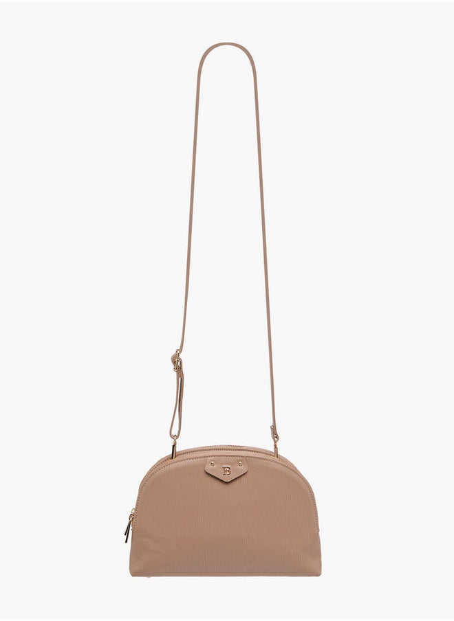 Flora Bella By Shoexpress Textured Dome Bag with Detachable Strap and Zip Closure  - Image 2