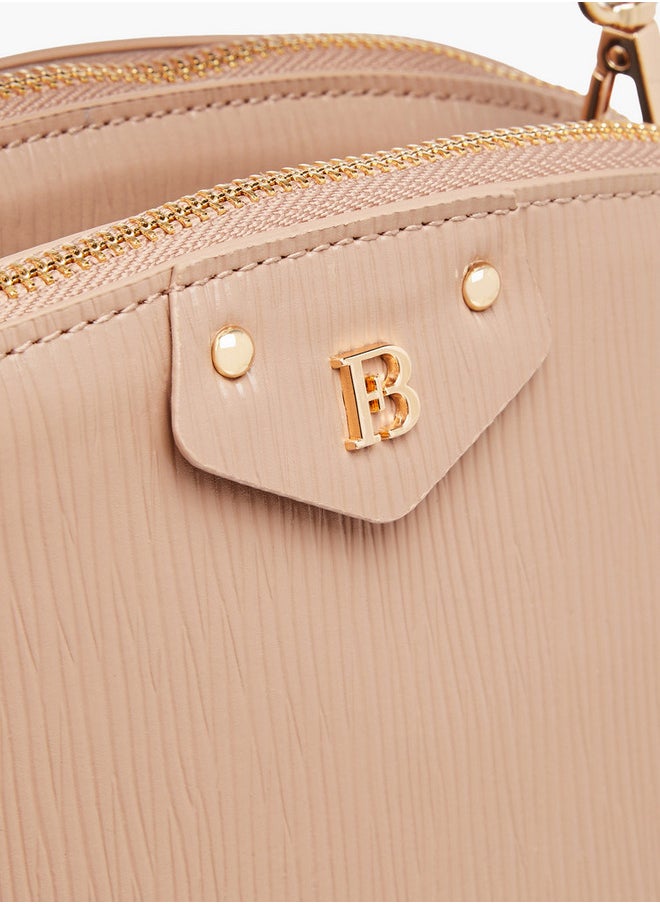 Flora Bella By Shoexpress Textured Dome Bag with Detachable Strap and Zip Closure  - Image 5