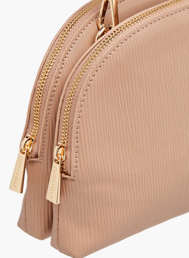 Flora Bella By Shoexpress Women's Textured Dome Bag with Detachable Strap and Zip Closure - Image 4