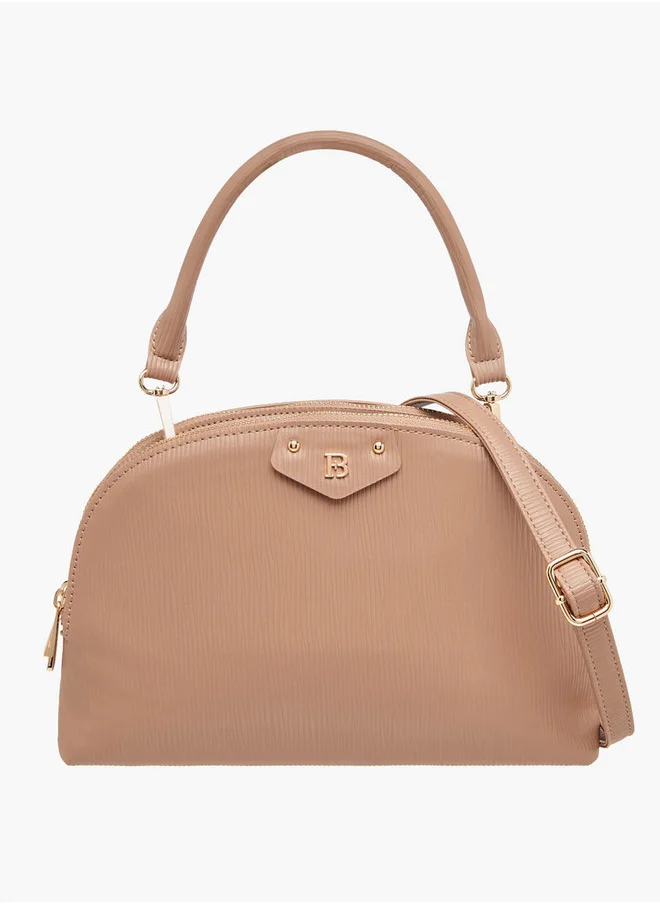 Flora Bella By Shoexpress Women's Textured Dome Bag with Detachable Strap and Zip Closure