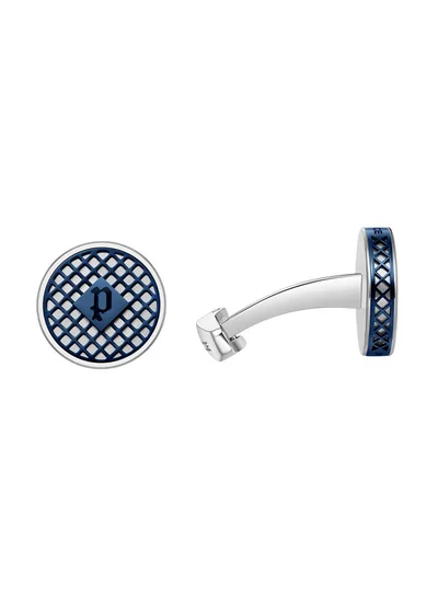 بوليس Net Stainless Steel And Blue Two Tone Gents CufflinksPEAGC0022903