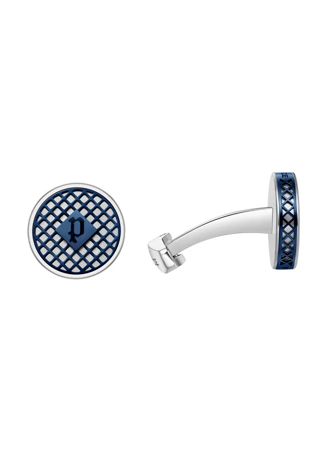 بوليس Police Net Stainless Steel And Blue Two Tone Gents Cufflinks - PEAGC0022903