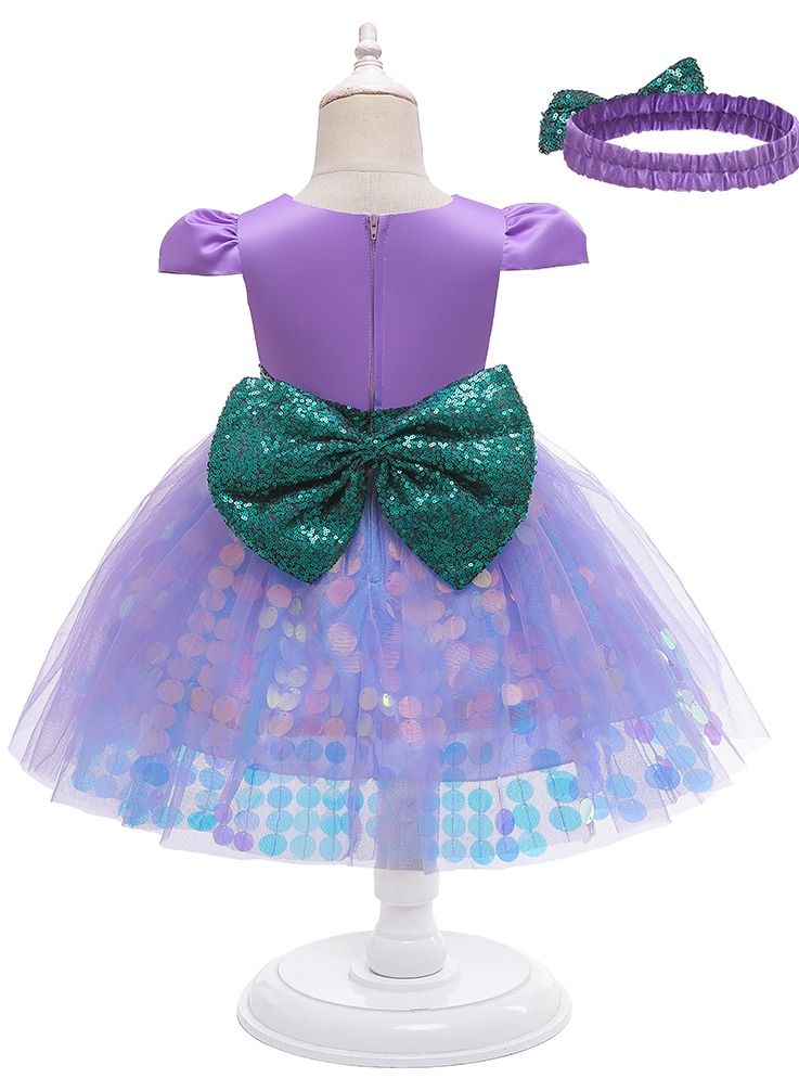 Loquat Frozen Princess Elsa skirt Child skirt girl dress Pompous skirt dress   Purple  - Image 2
