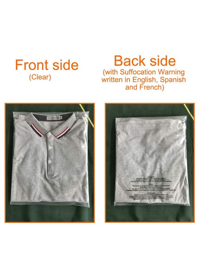 200 Count 12X15 Inch Self Seal Clear Poly Bags With Suffocation Warning For Packaging Clothing T Shirts Decorative Wrappers And More With Permanent Adhesive (1.5Mil)
