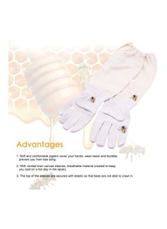 NIBEMINENT Anti-Smash Beekeeping Gloves White L  - Image 4