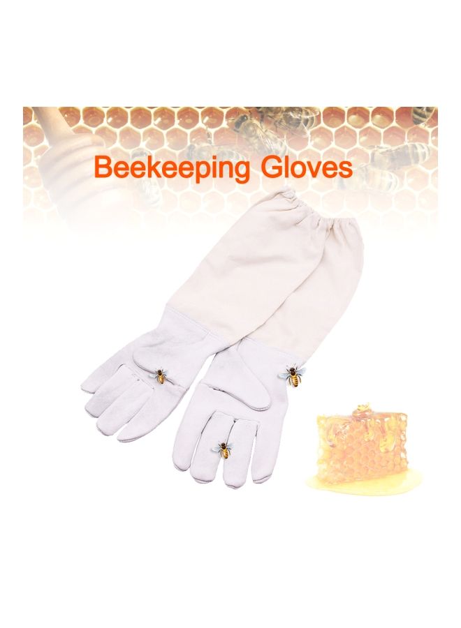 NIBEMINENT Anti-Smash Beekeeping Gloves White L  - Image 3