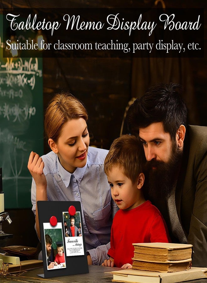 Fainne Magnetic Bulletin Board with Easel Stand Mini Black Magnet Metal Tabletop Memo Display Board for Back to School Menu Table Office Supplies(12.6 x 11 Inches,2 Pcs) - Image 4