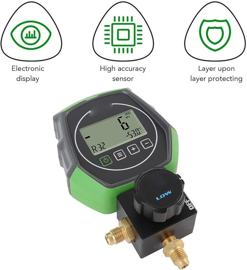 مجموعة مقياس متعدد رقمي لتكييف الهواء والتدفئة والتهوية 5 وحدات جهاز اختبار ضغط مبرد التكييف 0-6000 كيلو باسكال - Image 5