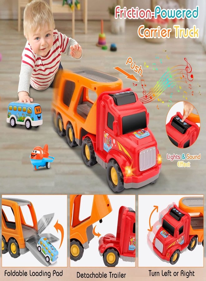 Nicmore Carrier Truck Toddler Toys Car: Transport Toy for 1 2 3 4 Year Old Boys Girls 18 Month 5-in-1 Kid Playset Gifts for Preschool Birthday Christmas - Image 4
