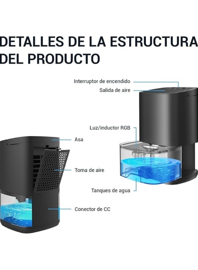 إم مياويان جهاز إزالة الرطوبة، جهاز تجفيف الهواء، مزيل الرطوبة المنزلي، صامت، محمول، غرف النوم، الحمام، القبو、LED، 2500 قدم مكعب - Image 4
