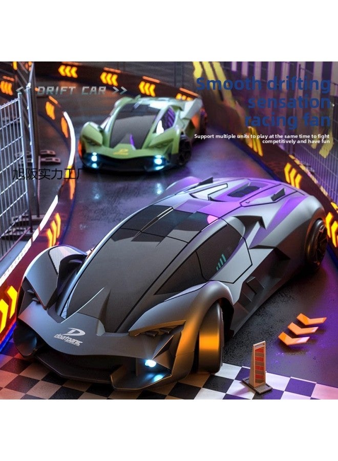 Remote Control Car Variable Speed Sports Car High-speed Four-wheel Drive Drift Racing Boy Gift Children's Toy Car Model-Color:Four-wheel Drive Three-speed Transmission - Green 【2 Sets Of Tires + Roa - Image 2