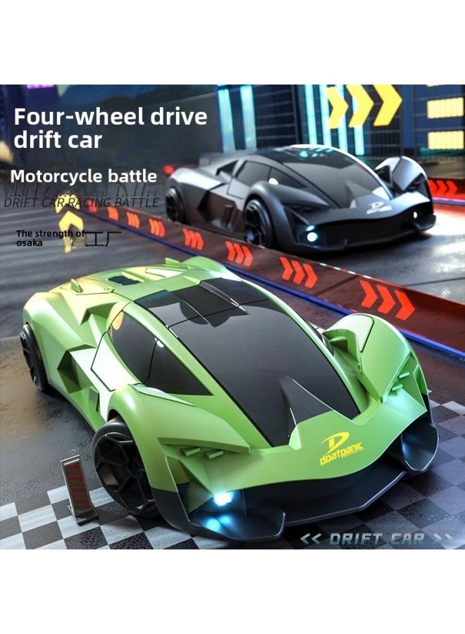 Remote Control Car Variable Speed Sports Car High-speed Four-wheel Drive Drift Racing Boy Gift Children's Toy Car Model-Color:Four-wheel Drive Three-speed Transmission - Green 【2 Sets Of Tires + Roa - Image 3
