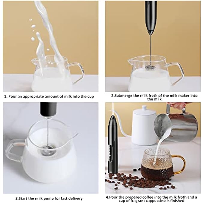 Unity Handheld Electric Milk Frother Usb Rechargeable Mini Portable Beverage Blender 3 Adjustable Levels For Cappuccino Latte Milk Coffee Milk Hot Chocolate - Image 5