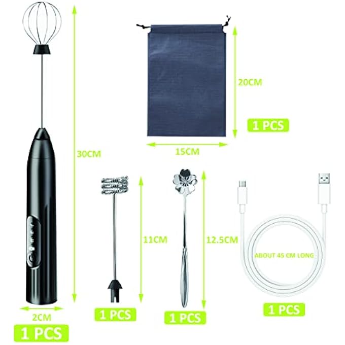 Unity Handheld Electric Milk Frother Usb Rechargeable Mini Portable Beverage Blender 3 Adjustable Levels For Cappuccino Latte Milk Coffee Milk Hot Chocolate - Image 3