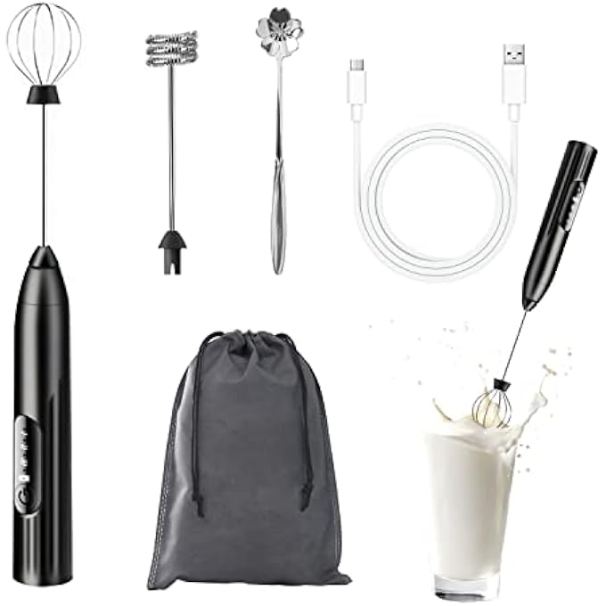 Unity Handheld Electric Milk Frother Usb Rechargeable Mini Portable Beverage Blender 3 Adjustable Levels For Cappuccino Latte Milk Coffee Milk Hot Chocolate - Image 2