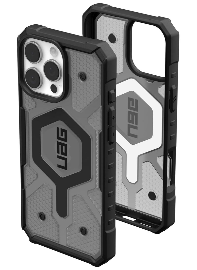 Urban Armor Gear UAG Pathfinder Clear MagSafe for iPhone 16 Pro Max Case Cover [18 Feet Drop tested]  - Ash | Black  - Image 1
