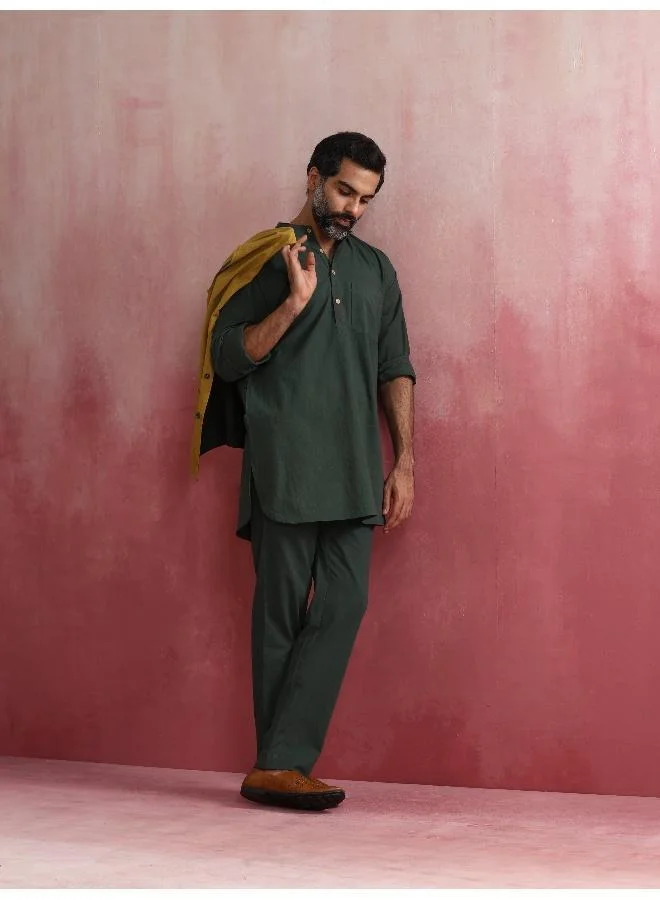 ترو برونز Men's Mustard Cotton Reversible Nehru Jacket