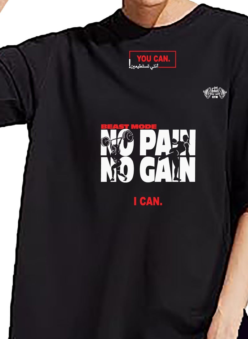 Genérico Women's Oversize T-shirt - No Pain No Gain Printed for exercise, gym and bodybuilding 001  - Image 5