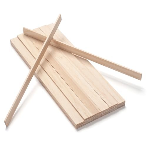Coowayze Wood Strips Slats Wooden Sticks for Crafts 18 34 12 30 PCS Wood Trim Planks Flat Lumber Boards Square Dowel Rods Wooden Dowels for Crafting Woodworking Model Making - Image 1