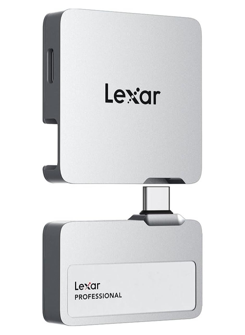 Lexar 1TB Professional Go Portable SSD w/Hub, Supports Apple ProRes, Up to 1050MB/s Read & 1000MB/s Write, USB 3.2 Gen 2, Rugged, Compatible with iPhone 15 Series, PC & Mac (LSL400S001T-RNSNU) 1 TB