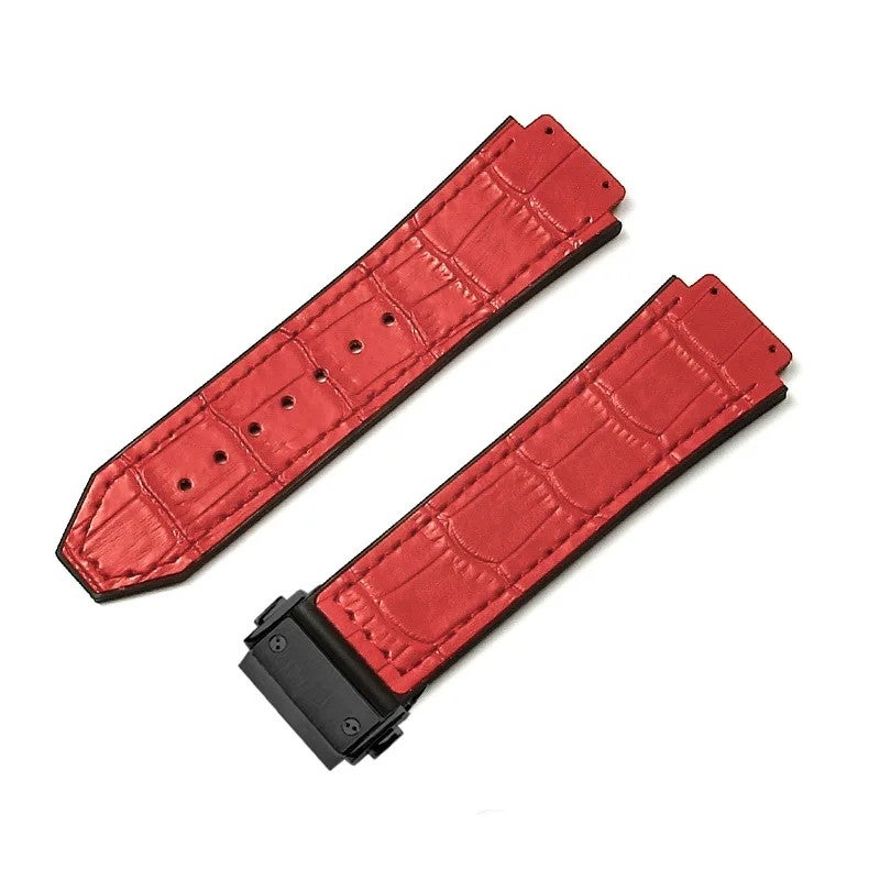 Bluejw حزام ساعة جلد طبيعي بديل لسلسلة HB Big-bang، حزام جلد بقري Crazy Horse 19mm x 26mm - Image 1