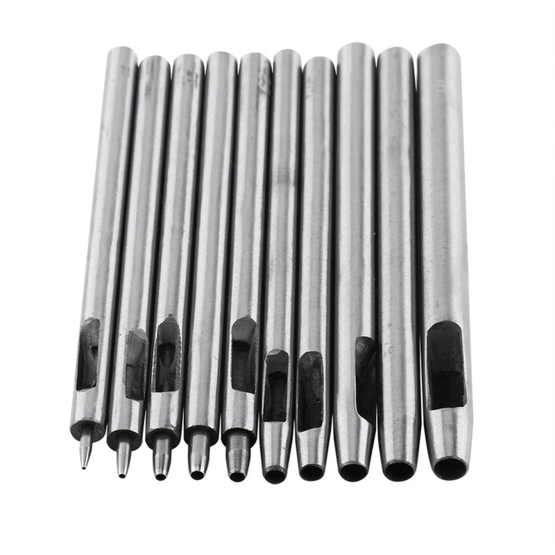 10pcs Metal Punch Leather Puncher Hole Kit Hollow Belt Craft Tool 0.5-5mm - Image 5