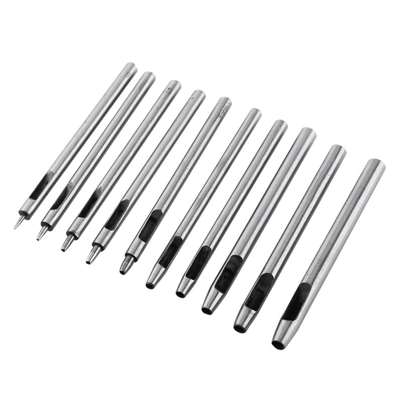 10pcs Metal Punch Leather Puncher Hole Kit Hollow Belt Craft Tool 0.5-5mm - Image 3