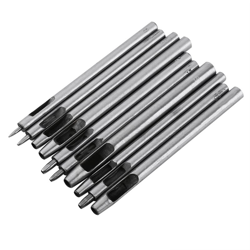 10pcs Metal Punch Leather Puncher Hole Kit Hollow Belt Craft Tool 0.5-5mm - Image 2