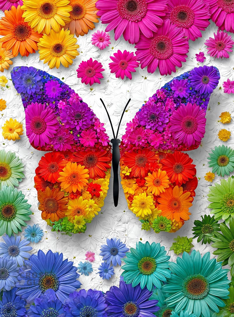 Cross & Glory Cross Glory 1000 Piece Jigsaw Puzzle for Adults Bloomtastic Butterfly Colourful Floral Butterfly Puzzle 20x27 Inches Flower Puzzle - Image 3