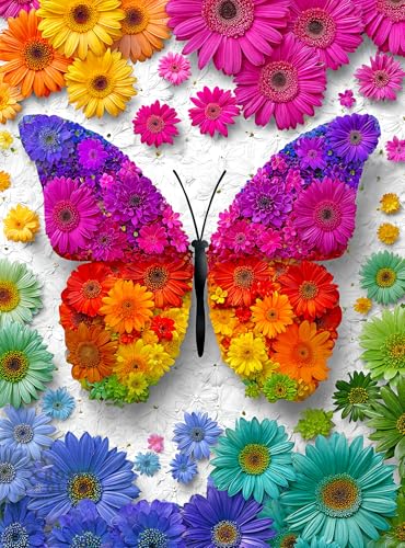 Cross & Glory Cross Glory 1000 Piece Jigsaw Puzzle for Adults Bloomtastic Butterfly Colourful Floral Butterfly Puzzle 20x27 Inches Flower Puzzle - Image 1