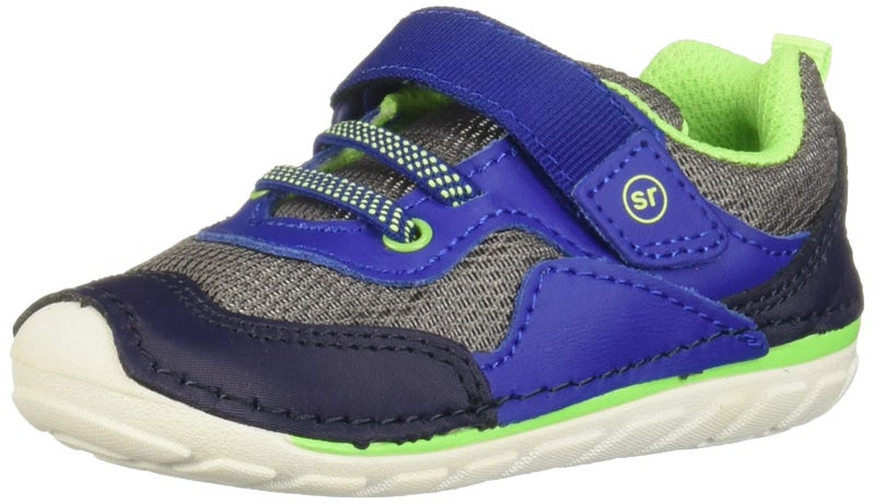 Stride Rite baby boys Sm Rhett Sneaker NavyLime 3 Wide Infant US