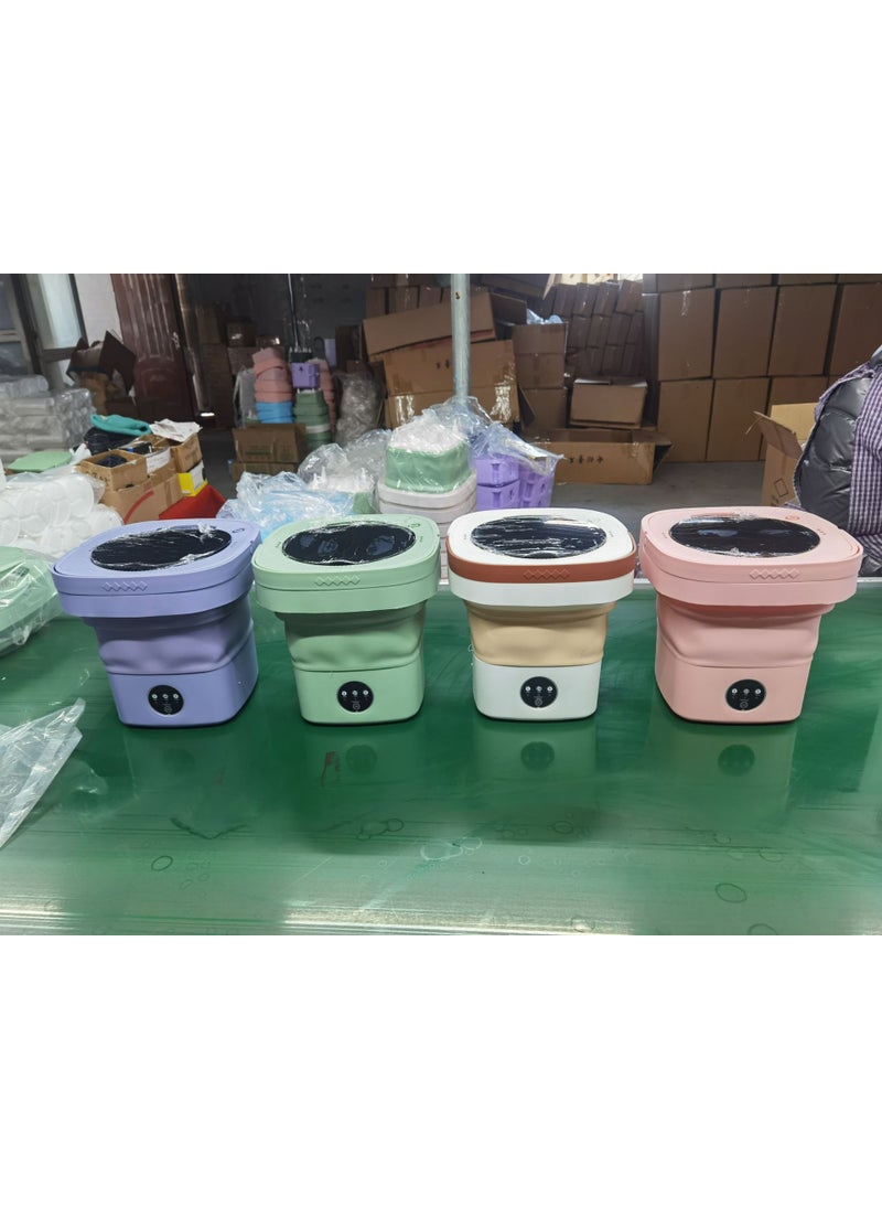 Generic - Lazy Folding Washing Machine Automatic underwear washing socks small portable water injection drainage spin-drying washing machine Green/6 liters large capacity Green/6 liters large capacity - Image 1