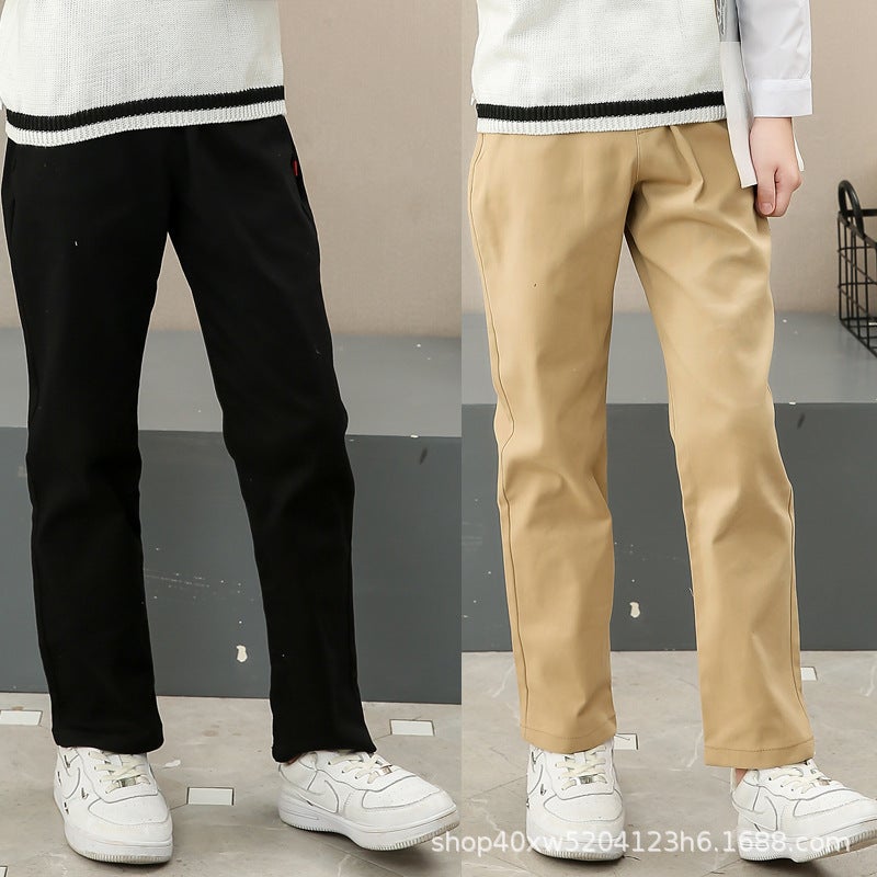 Boys And Girls School Pants Dark Blue Pants Navy Blue Pants Khaki Primary School Uniform Pants Kidsren'S Trousers Performance Clothes - Image 5