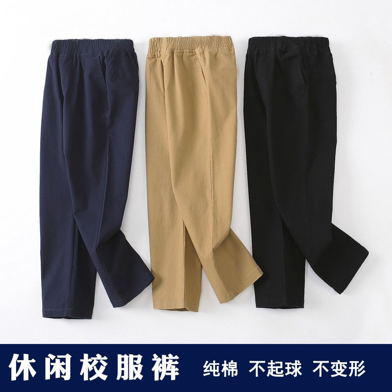 Boys And Girls School Pants Dark Blue Pants Navy Blue Pants Khaki Primary School Uniform Pants Kidsren'S Trousers Performance Clothes - Image 4