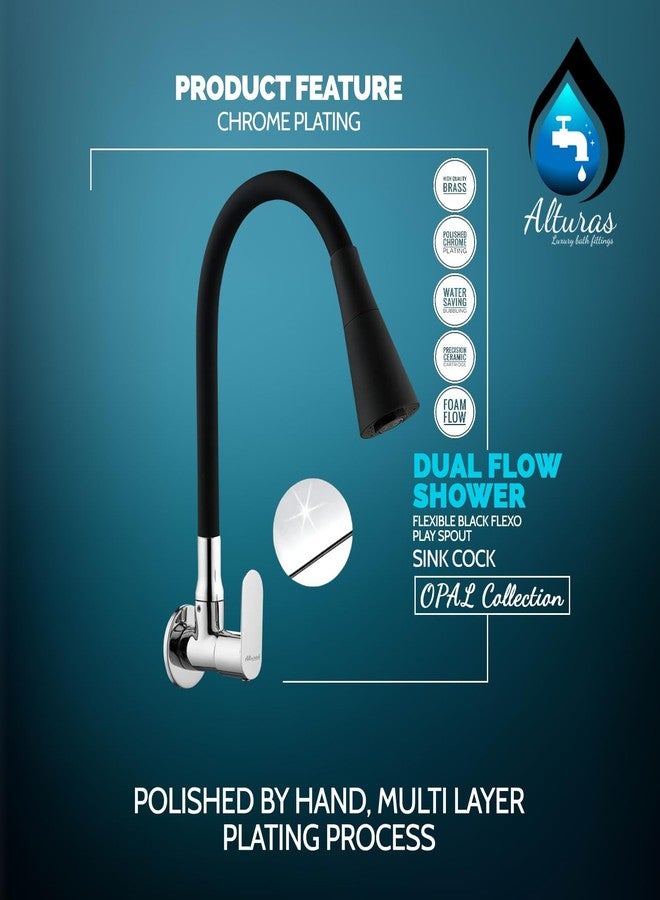 ALTURAS Dual Flow Black Kitchen Sink Cock with 360 Degree Swivel Spout | Kitchen Sink Tap | Kitchen Faucet | Tap for Kitchen (Opal) - Image 2