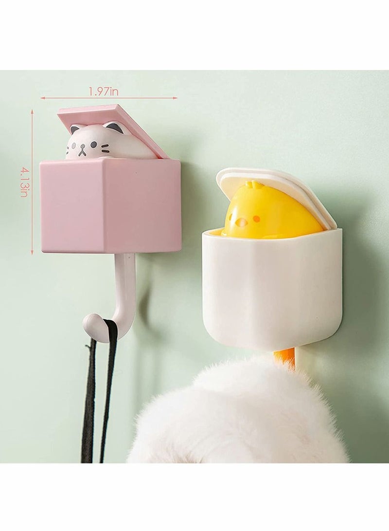 Wall Coat Hooks, Self Adhesive Animal Cute Decorative Stick On Lucky Bag Cat Heavy Duty Hooks for Children’s Room, Kitchen, Bedroom , Bathroom, Office - Image 2