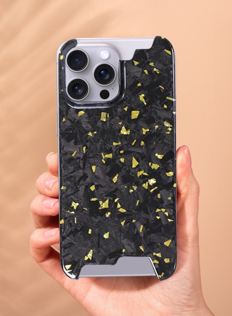 سولاري غطاء حماية من ألياف الكربون الأراميد الحقيقية لهاتف iPhone 15 Pro (ذهبي) - Image 4