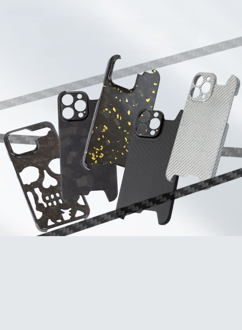 سولاري غطاء حماية من ألياف الكربون الأراميد الحقيقية لهاتف iPhone 15 Pro (ذهبي) - Image 5