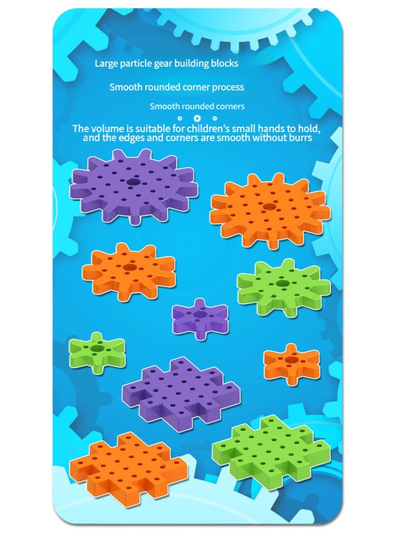 JoyousSto 130-Pieces Electric Building Blocks Gear Toys Educational Toddler Toy Kit Construction Toys，Electric Gears toys 130Pcs Deluxe Building Set Ages 3+ Preschool Building Sets, Gears Toys for Kids,Gifts for kids  - Image 5