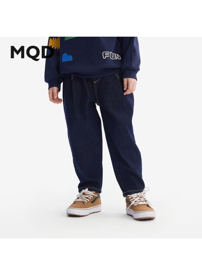 Mqd Boys' Colorfast Denim Winter Warm Dad Jeans Deep Indigo 150 - Image 1