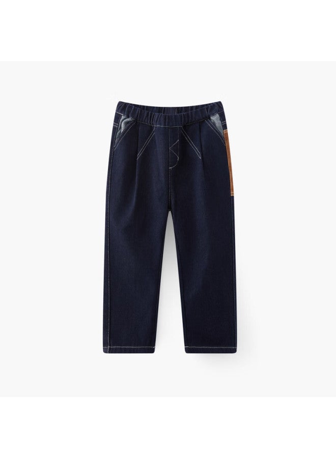 Mqd Boys' Colorfast Denim Winter Warm Dad Jeans Deep Indigo 150 - Image 4