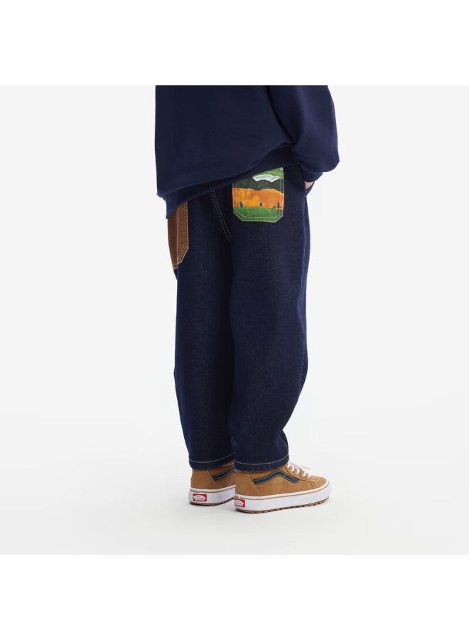 Mqd Boys' Colorfast Denim Winter Warm Dad Jeans Deep Indigo 150 - Image 3