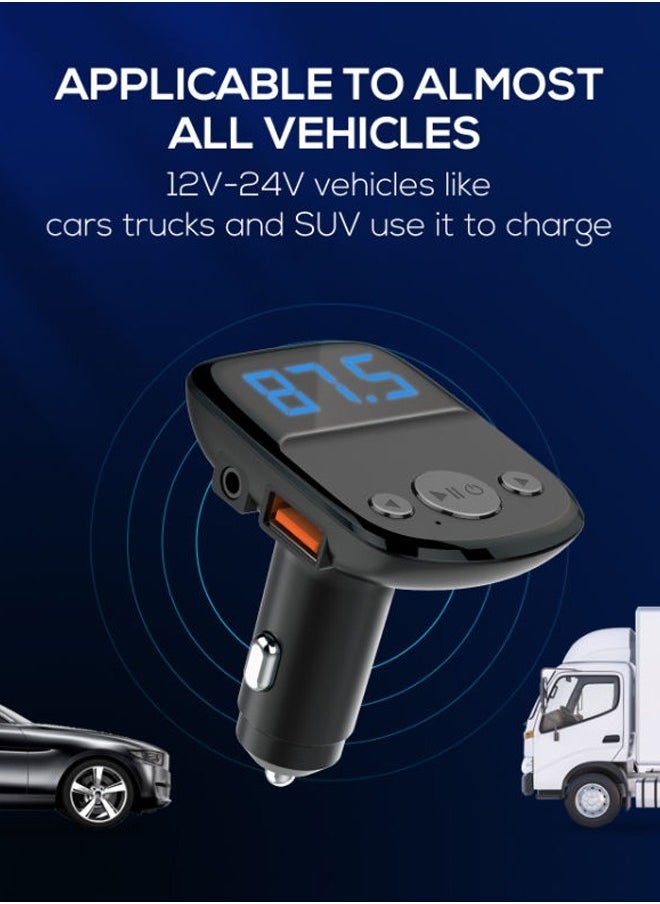 LDNIO - جهاز إرسال FM بتقنية البلوتوث 25 وات، شاحن USB مزدوج QC3.0 + PD، شاحن سيارة سريع ببروتوكول كامل - Image 1