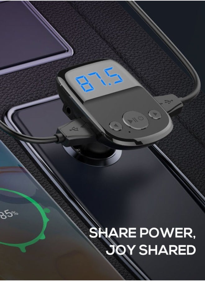 LDNIO - جهاز إرسال FM بتقنية البلوتوث 25 وات، شاحن USB مزدوج QC3.0 + PD، شاحن سيارة سريع ببروتوكول كامل - Image 1